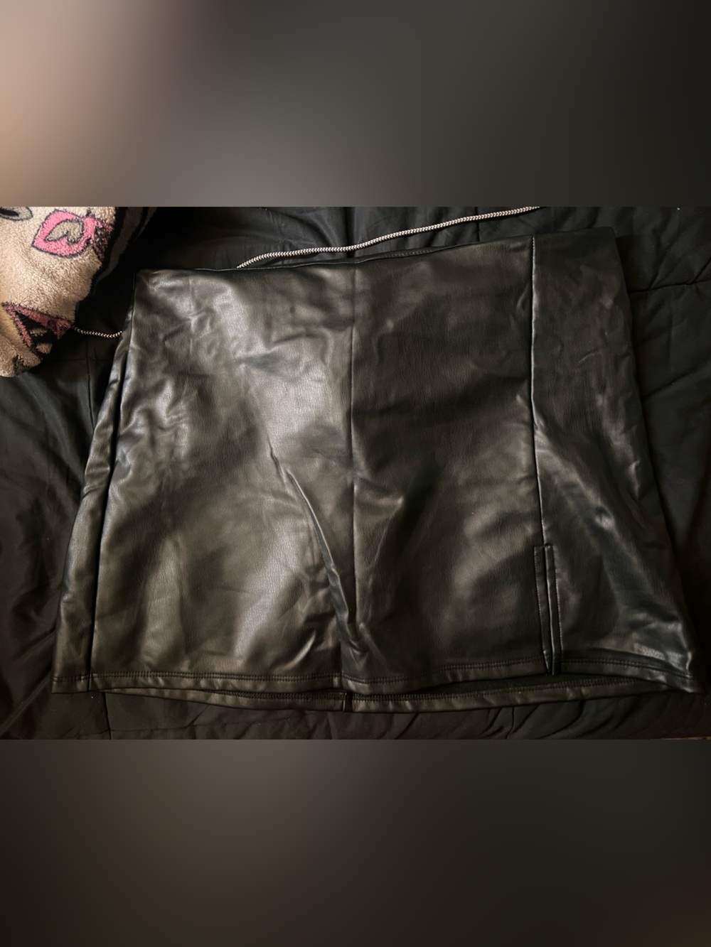 Altar'd State Black Faux Leather Mini Skirt
